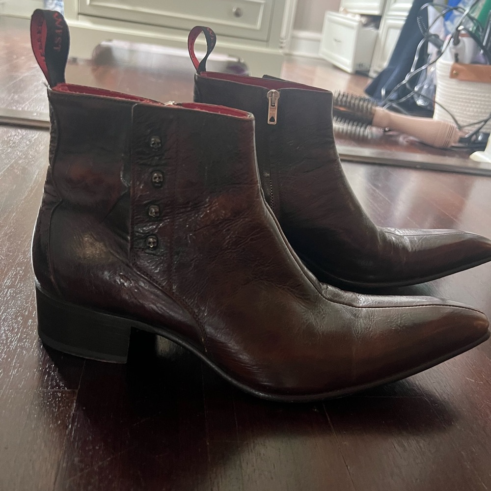 Iconic Jeffery West Men's Brown Leather Chelsea Boots - worn once